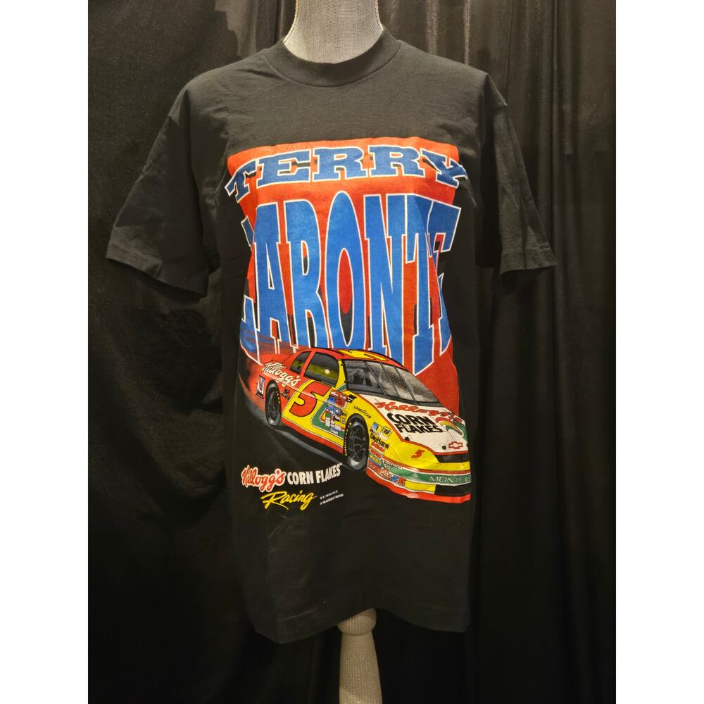 Vintage 1996 NASCAR Terry Labonte Corn Flakes 2 Sided Shirt Size Large-USA Made